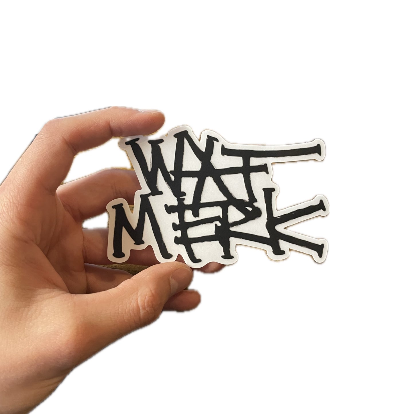 LARGE CLEAR WAT MERK STICKER